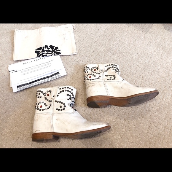 Isabel Marant Caleen White Western Ankle boot 38 - Picture 4 of 13